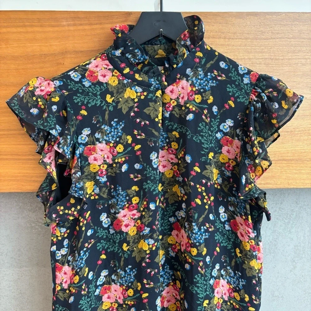 Madewell x No.6 Silk Beacon Dress in Garden Bouquet, Size 0